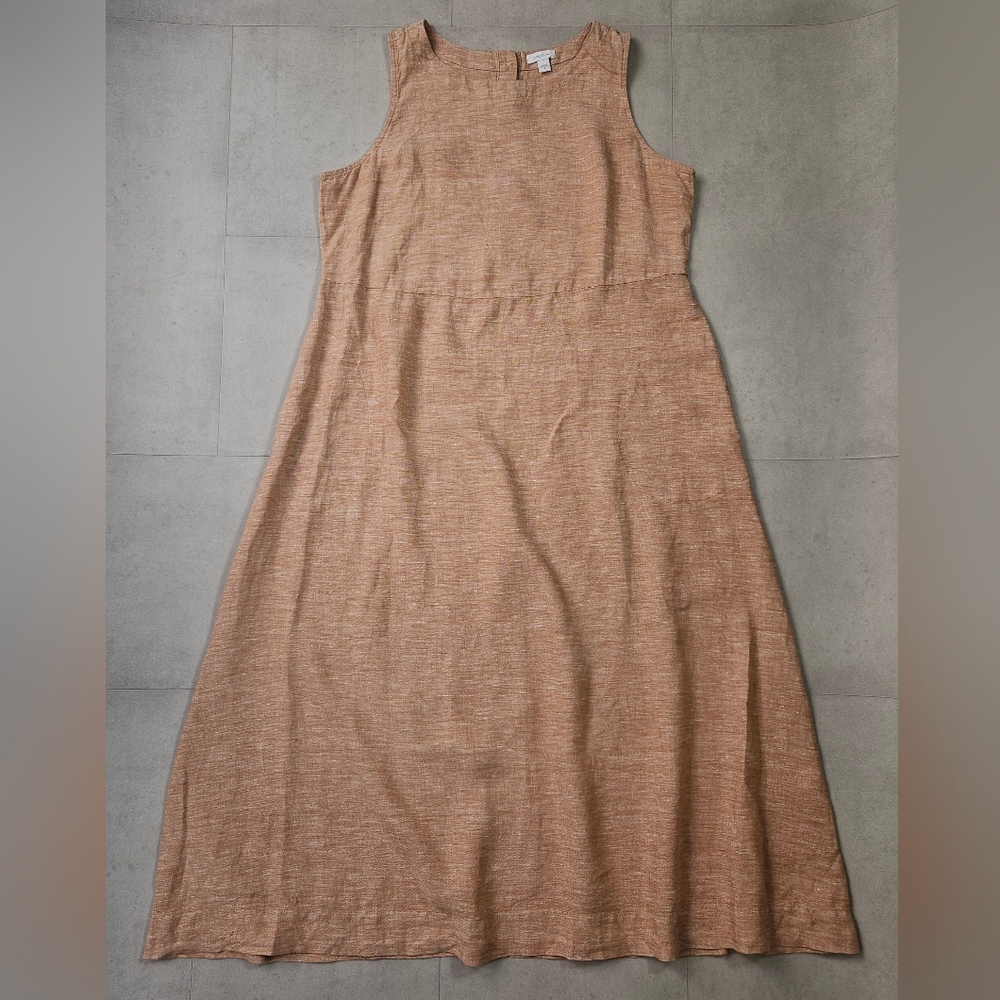 Pure Jill Linen A Line Sleeveless Dress  Medium